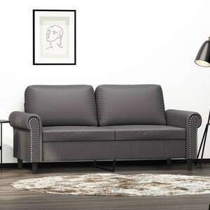 vidaXL 2 személyes szürke műbőr kanapé 140 cm kép