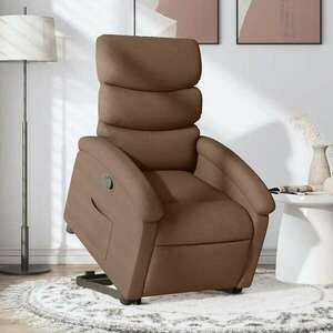 vidaXL barna szövet felállást segítő dönthető fotel kép