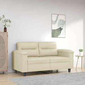 vidaXL 2 személyes krémszínű műbőr kanapé 120 cm kép