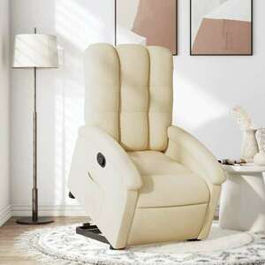 vidaXL krémszínű szövet felállást segítő dönthető fotel kép