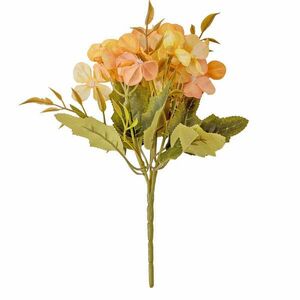 5 ágú hortenzia selyemvirág csokor, 24cm magas - Krémes barack kép