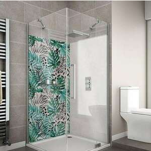 Wallplex fürdőszobai dekorpanel Egzotikus levelek 90 cm x 200 cm... kép