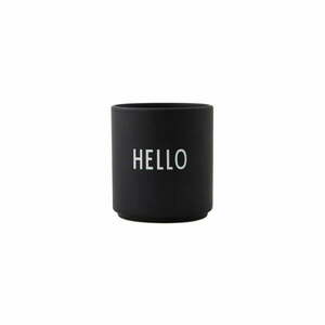 Fekete porcelán bögre 300 ml Hello – Design Letters kép