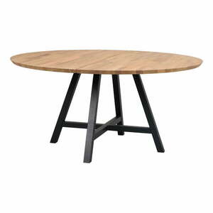 Kerek étkezőasztal tölgyfa asztallappal 150x150 cm Carradale - Rowico kép