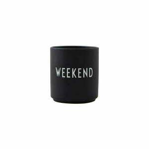 Fekete porcelán bögre 300 ml Weekend – Design Letters kép