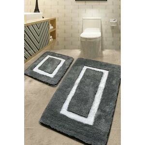 Quadrato Frame Akril fürdőszoba szőnyeg szett (2 darab) Antracit kép
