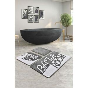 Bathroom Akril fürdőszoba szőnyeg szett (3 darab) Szürke fehér kép
