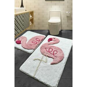 Pink Flamingo Akril fürdőszoba szőnyeg szett (2 darab) Multicolor kép