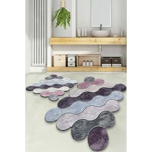 Circle Fürdőszoba szőnyeg szett (2 darab) Lila szürke lila kép