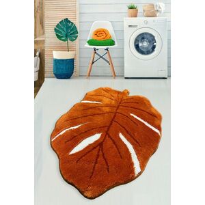 Frunze Akril fürdőszoba szőnyeg Narancssárga fehér kép