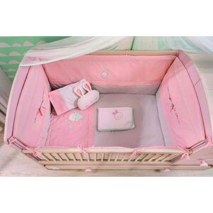 Baby Girl (75 x 115) Baba ágyneműhuzat szett Rózsaszín szürke fehér kép