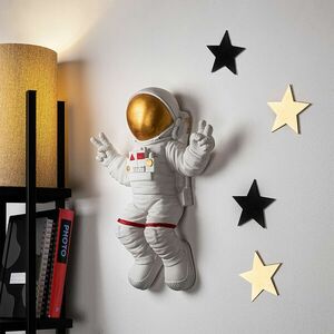 Peace Sign Astronaut - 1 Fali dekoráció 35x10x47 Fehér-Arany kép