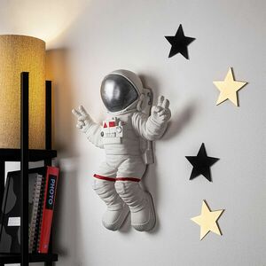 Peace Sign Astronaut - 2 Fali dekoráció 35x10x47 Fehér-Szürke kép