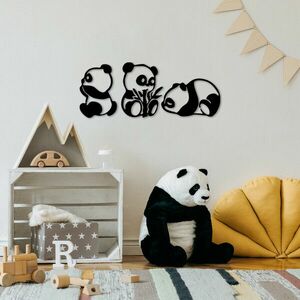 Pandas - 298 Fali fém dekoráció Fekete kép