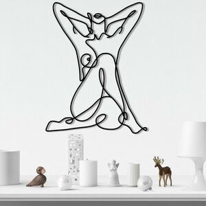 Geometric Nude Woman Fali fém dekoráció 38x50 Fekete kép