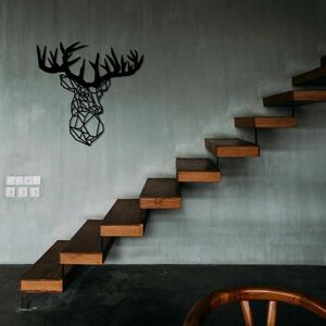 Deer Metal Decor Fali fém dekoráció 50x49 Fekete kép