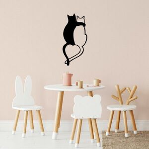 Love Cats - 478 Fali fém dekoráció 33x70 Fekete kép
