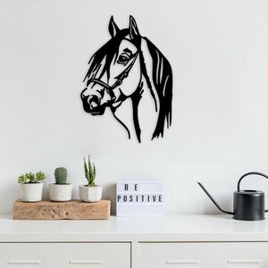 Horse Head Fali fém dekoráció 40x55 Fekete kép