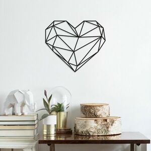Heart Fali fém dekoráció 47x40 Fekete kép