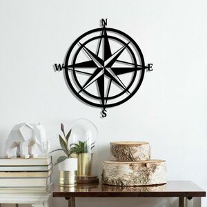 Compass Fali fém dekoráció 55x55 Fekete kép