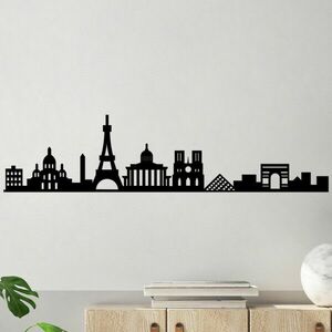 Paris Skyline Fali fém dekoráció 120x29 Fekete kép