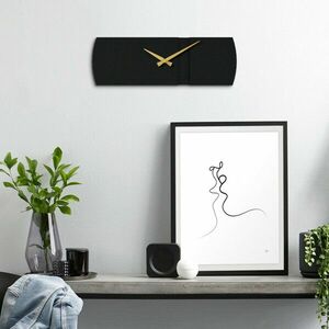 Origami Metal Wall Clock - APS097 Dekoratív fém falióra 49x16 Fekete-Arany kép