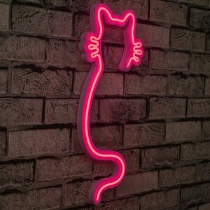 Cat - Pink Dekoratív műanyag LED világítás 22x2x48 Rózsaszín kép