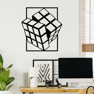 Rubik's Cube Fali fém dekoráció 64x69 Fekete kép
