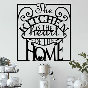 The Kitchen Is The Heart Of The Home Fali fém dekoráció 56x53 Fekete kép
