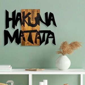 Hakuna Matata 5 Fa fali dekoráció 77x3x58 Fekete-Dió kép