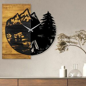 Wooden Clock 19 Dekoratív fa falióra 56x3x58 Dió Fekete kép