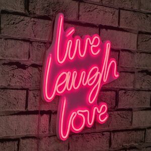 Live Laugh Love - Pink Dekoratív műanyag LED világítás 31x2x36 Rózsaszín kép