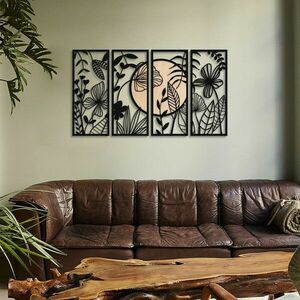 Ginkgo Wood - APT601MS Fali fém dekoráció 68x29 Fekete-Bézs kép