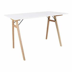Vojens Desk fehér asztal barna lábakkal, hosszúság 120 cm - House Nordic kép