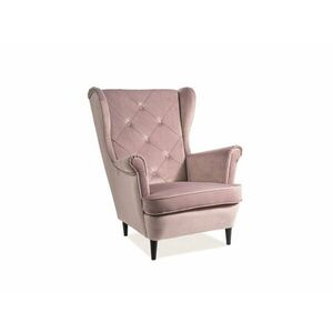 Fotel füles, antik rózsaszín bársony / wenge, LADY VELVET kép