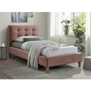 TEXAS VELVET rózsaszín kárpitozott ágy 90 x 200 cm kép