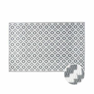 COLOUR CLASH kültéri szőnyeg szürke/fehér mozaikos 180x120cm kép