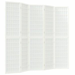 vidaXL 5 paneles fehér japán stílusú összecsukható paraván 200x170 cm kép
