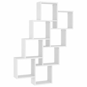 vidaXL fehér forgácslap fali kockapolc 90 x 15 x 119 cm kép