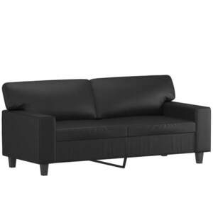 vidaXL 2 személyes fekete műbőr kanapé 140 cm kép