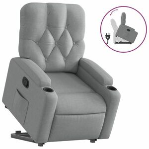 vidaXL világosszürke szövet felállást segítő dönthető fotel kép