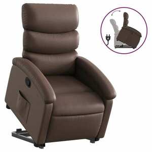 vidaXL barna műbőr felállást segítő dönthető fotel kép