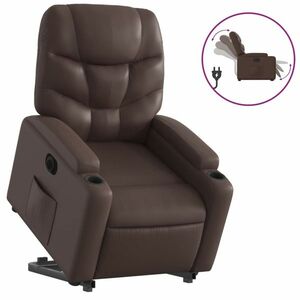vidaXL elektromos barna műbőr felállást segítő dönthető fotel kép