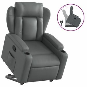 vidaXL szürke műbőr felállást segítő dönthető fotel kép
