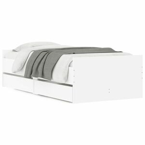 vidaXL fehér ágykeret fiókokkal 100x200 cm kép