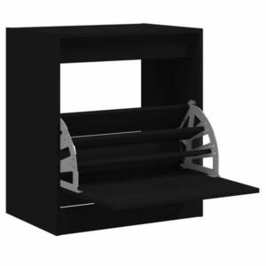 vidaXL fekete szerelt fa cipőszekrény 60 x 42 x 69 cm kép