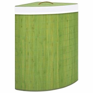 vidaXL zöld sarok bambusz szennyestartó kosár 60 L kép