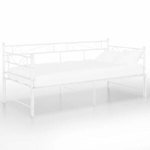 vidaXL fehér fém kihúzható kanapéágy-keret 90 x 200 cm kép