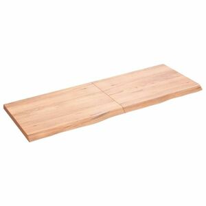 vidaXL világosbarna kezelt tömör tölgyfa asztallap 140x50x(2-4) cm kép