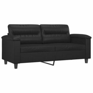 vidaXL 2 személyes fekete műbőr kanapé 140 cm kép